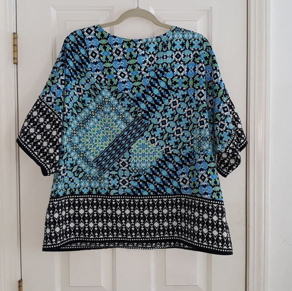 Ruby Rd Geometric Print Top Size 16 - Picture 2 of 5